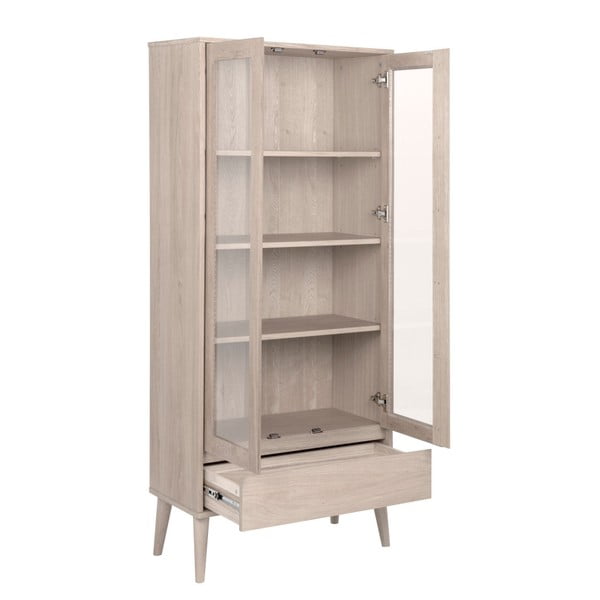 Vitrină în culoare naturală cu aspect de lemn de stejar 80x178 cm Nagano – Actona-image-3