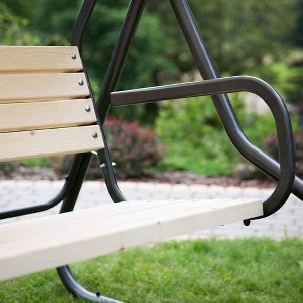 Balansoar de grădină negru/ din metal Toledo - Dajar-image-1
