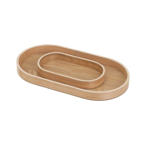Tăvi decorative 2 buc. din lemn 20x37 cm – Casa Selección-image-2
