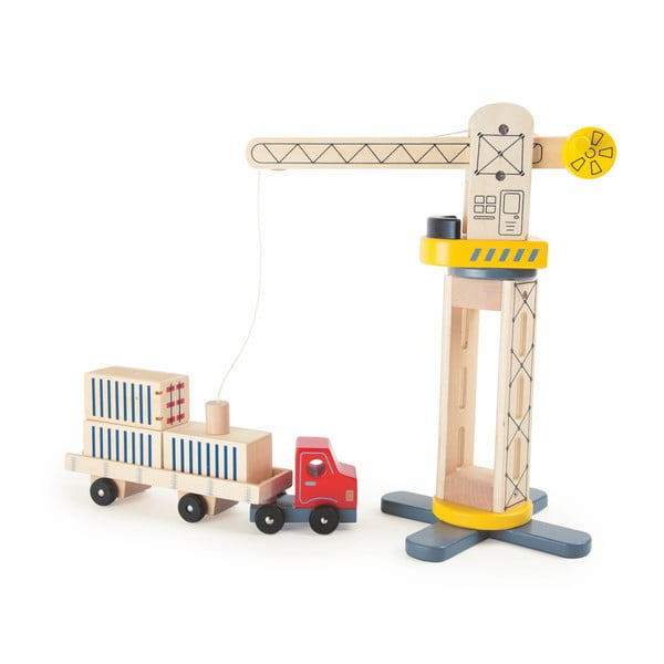 Jucărie din lemn Legler Crane And Transporter