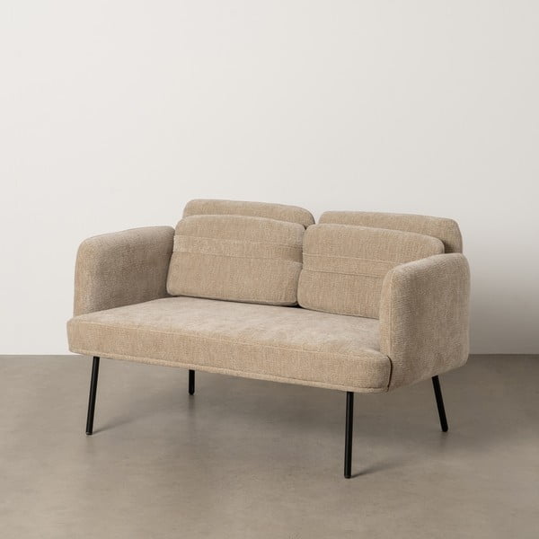 Canapea bej cu tapițerie din chenille 127 cm Bind – Ixia-image-1