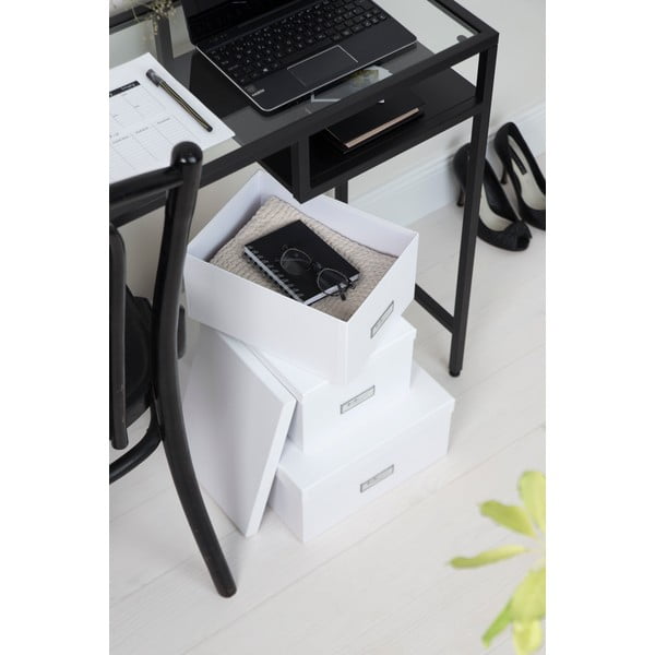 Set 3 cutii de depozitare Bigso Storage Box of Sweden Inge, alb-image-1