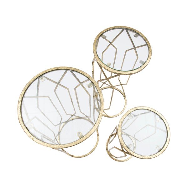 Măsuțe auxiliare rotunde cu blat din sticlă 3 buc. ø 32 cm Tunisi – Mauro Ferretti-image-2