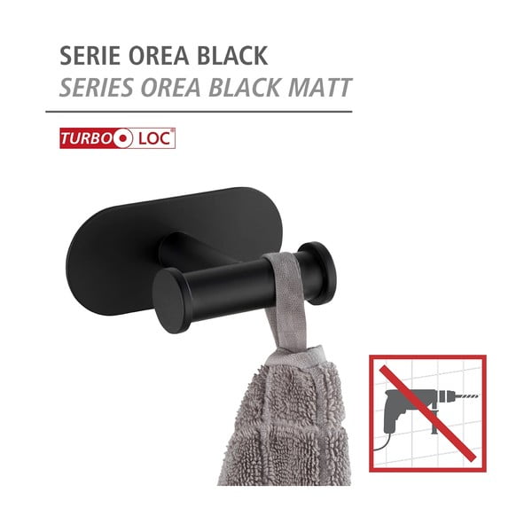 Suport autoadeziv pentru prosoape Wenko Orea, negru-image-4