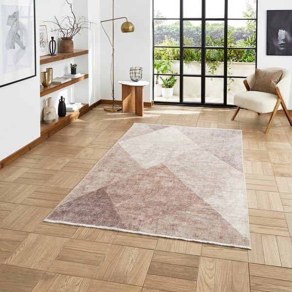 Covor maro deschis lavabil din amestec de bumbac 122x170 cm Whisper – Think Rugs-image-1
