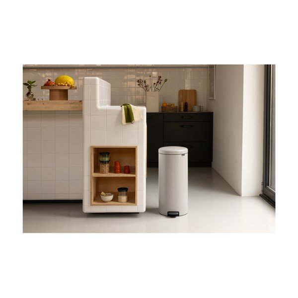 Coș de gunoi gri deschis cu pedală din oțel 30 l NewIcon – Brabantia-image-1