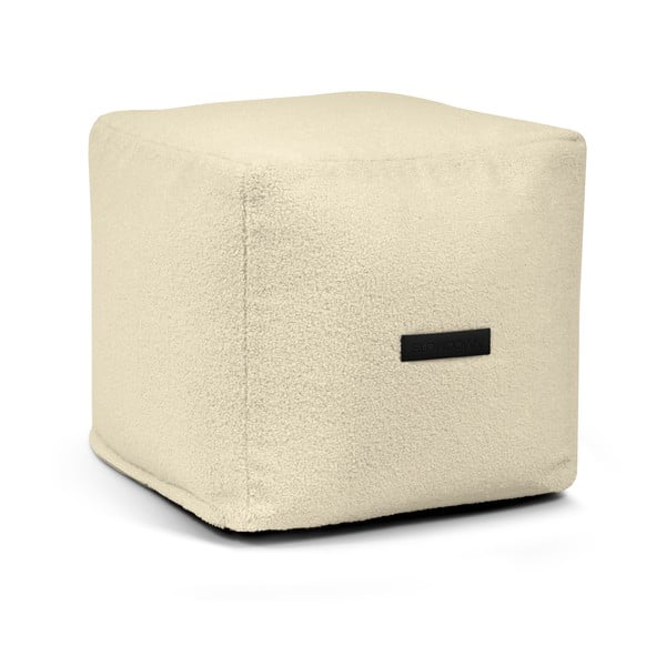 Fotoliu bean bag crem cu tapițerie din țesătură bouclé Up! MooG – SLOWDOWN