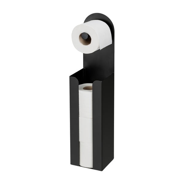 Suport pentru hârtie igienică negru autoadeziv din oțel Agira – Wenko-image-3