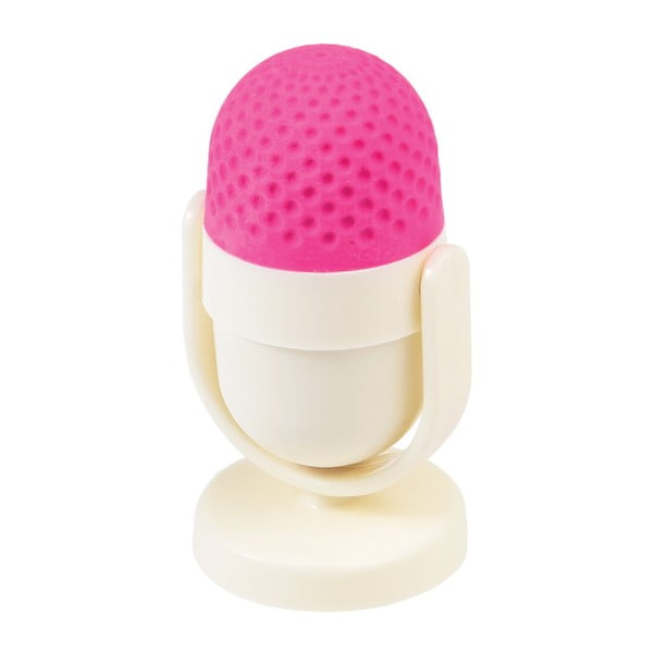 Ascuțitoare cu gumă de șters Rex London Microphone, roz-alb, ⌀ 4 cm