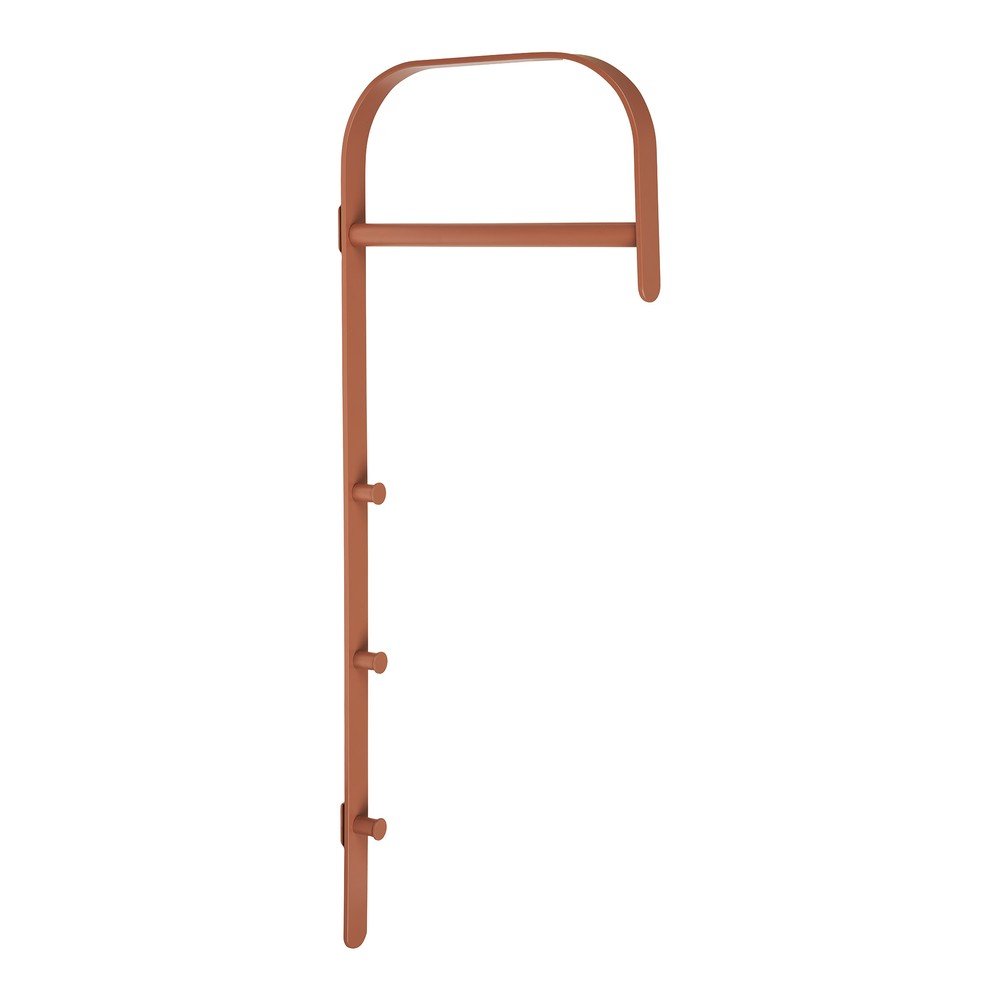 Suport pentru haine maro coniac pentru perete din metal 30x80x3 cm Gresto – House Nordic