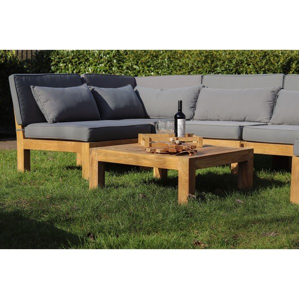 Set mobilier de grădină gri din lemn de tec pentru 6 persoane Aruba - HSM collection-image-3
