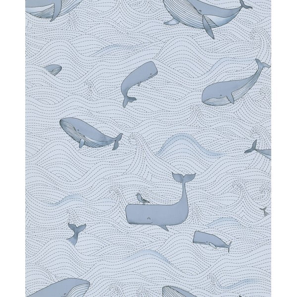 Tapet pentru copii vlies 10 m x 53 cm Whales – Vavex