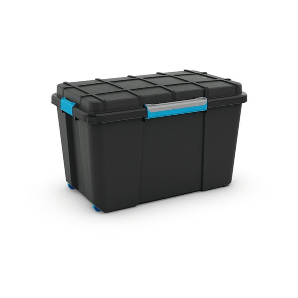 Cutie de depozitare neagră din plastic cu capac 73,5x44,5x46 cm Scuba Box – KIS