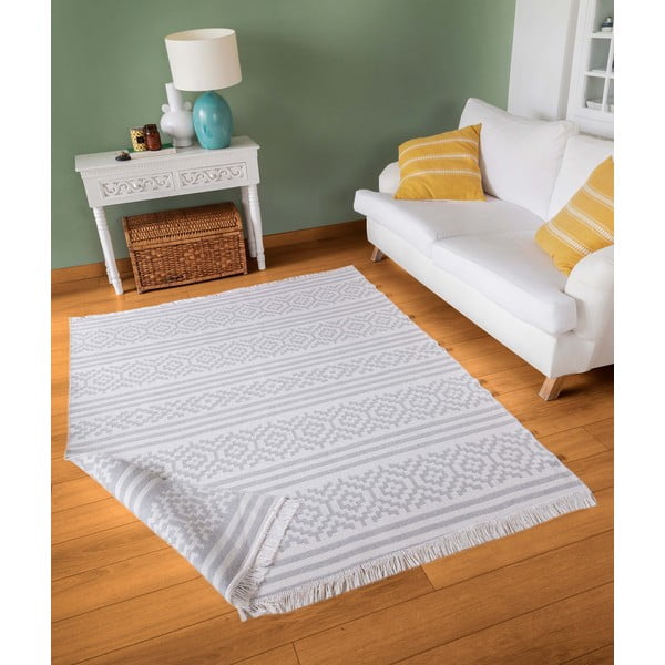 Covor din bumbac Oyo home Duo, 80 x 150 cm, gri-alb-image-2