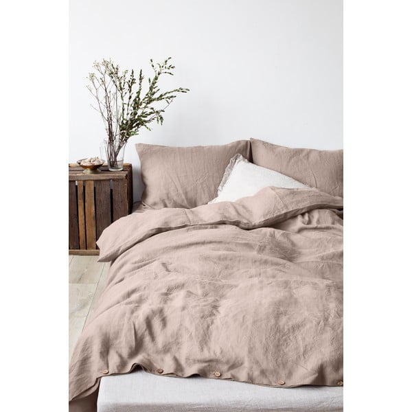 Față de pernă din in Linen Tales, 70 x 90 cm, maro deschis-image-1