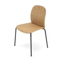 Scaune de dining în culoare naturală stivuibile 2 buc. cu aspect de lemn de stejar Book – Gazzda