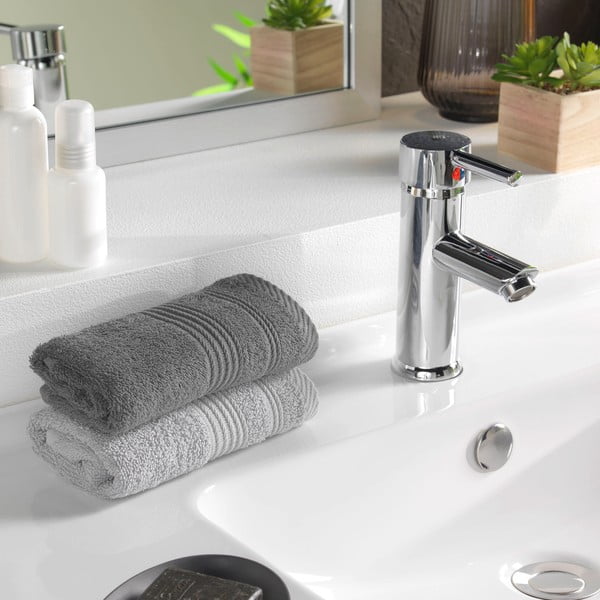 Prosop gri închis din bumbac din frotir 30x50 cm Tendresse – douceur d'intérieur-image-1