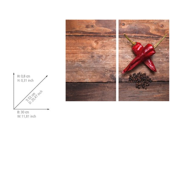 Protecții de aragaz 2 buc. din sticlă temperată 52x30 cm Pepper – Allstar-image-2