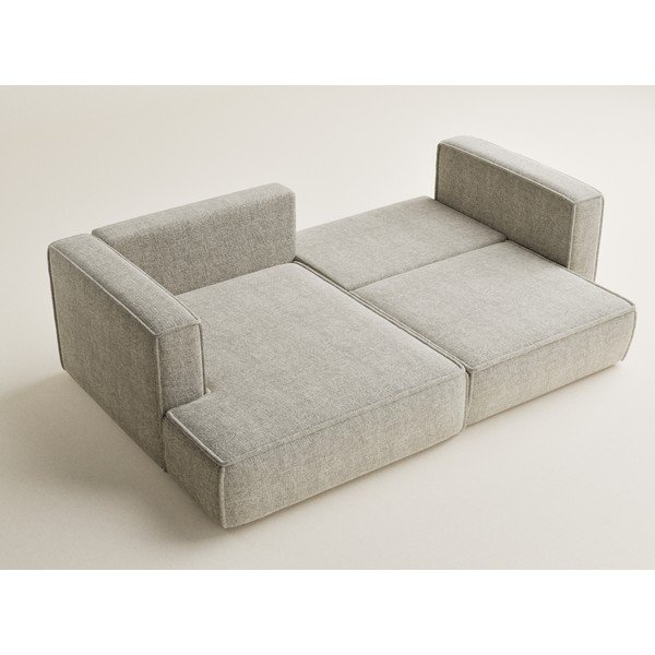 Colțar bej extensibil/cu spațiu de depozitare cu tapițerie din chenille (cu colț pe partea stângă/cu șezlong) Velto – Maison de Rêve-image-3