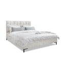 Pat matrimonial crem tapițat cu somieră 160x200 cm Eve – Miuform