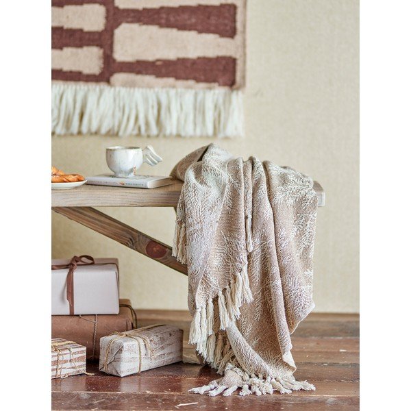 Pătură maro deschis 130x160 cm Gabriela – Bloomingville-image-1