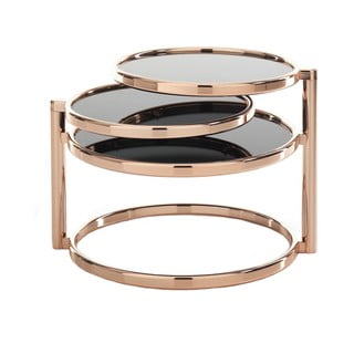 Măsuță rotativă Tomasucci Tree Rings Cooper, ⌀ 50 cm, negru-arămiu