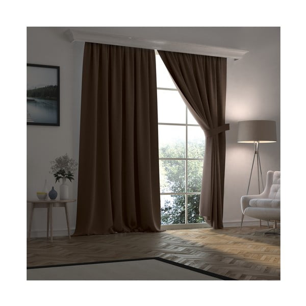 Draperie semi-opacă maro 250x100 - Mila Home-image-2