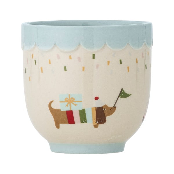 Cană pentru copii albastră/crem din gresie 150 ml Celebrate – Bloomingville Mini-image-3