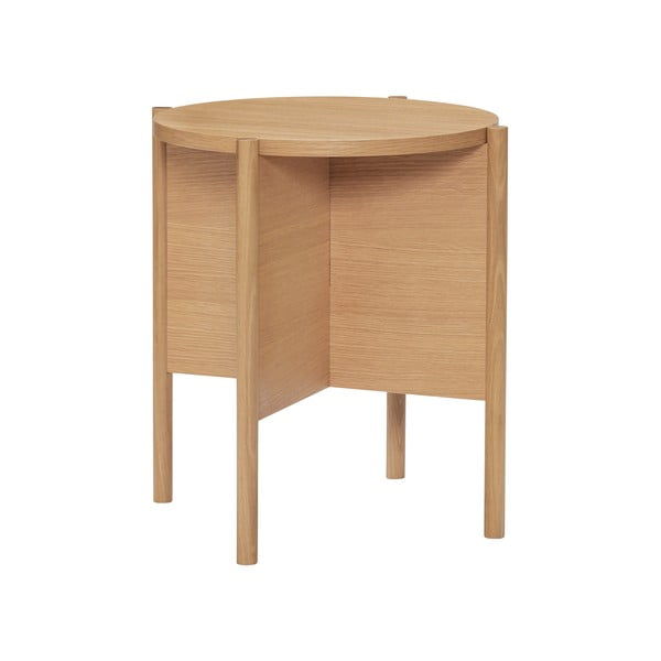 Măsuță auxiliară rotundă cu aspect de lemn de stejar ø 45 cm Heritage – Hübsch
