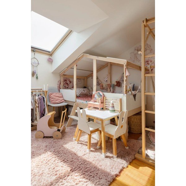 Pat înalt pentru copii în formă de căsuță 90x190 cm Parma - Marckeric -image-1