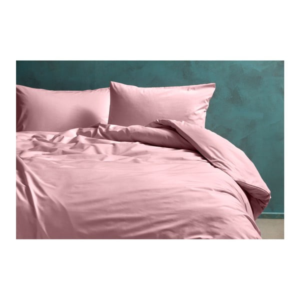 Lenjerie de pat din bumbac Bella Maison Basic, 240 x 220 cm, roz