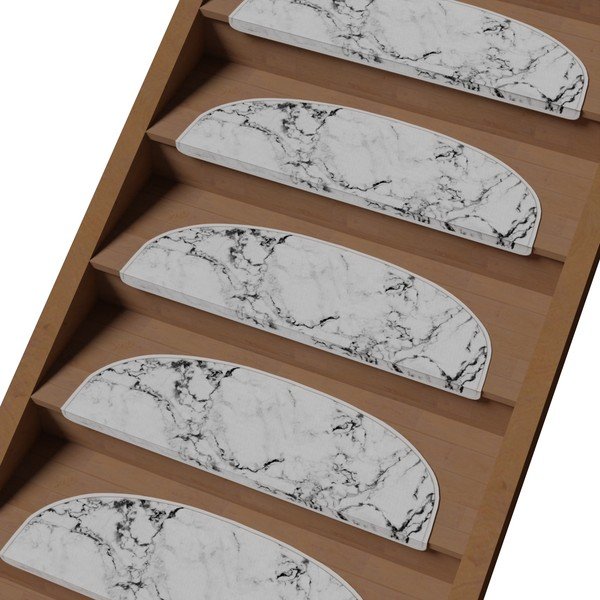 Covorașe pentru scări albe 16 buc. 20x65 cm Marble Dream – Vitaus-image-1