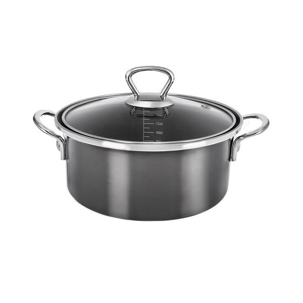 Cratiță cu capac smalțuită 2,5 l Metalic – Orion
