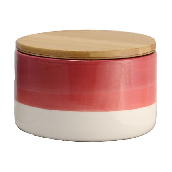 Recipient din ceramică Strömshaga Majken Medium Red/White, roșu - alb