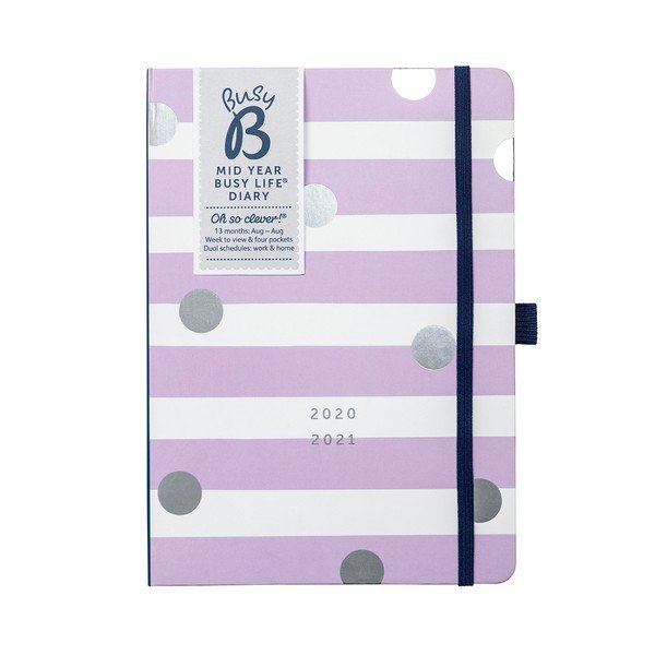 Jurnal din august 2020 până în august 2021 Busy B Lilac Lemonade, alb-violet