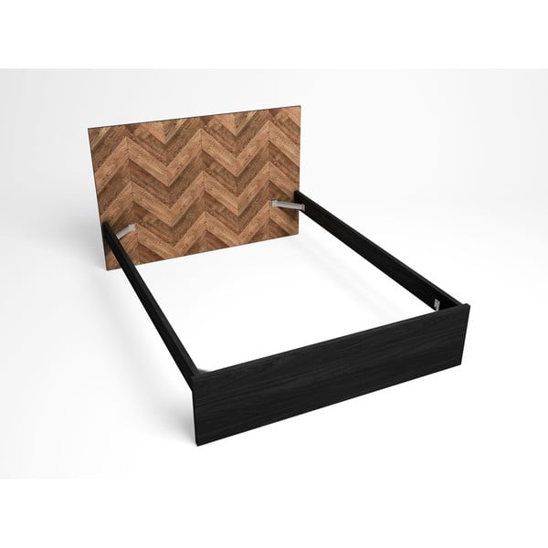 Pat matrimonial negru/natural 160x200 cm Gio – Marckeric-image-4