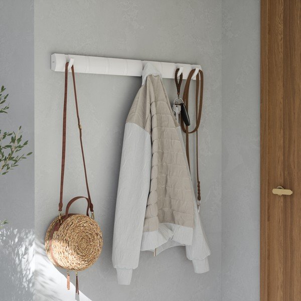 Cuier de perete alb mat din lemn de pin 81 cm Flip – Umbra-image-1