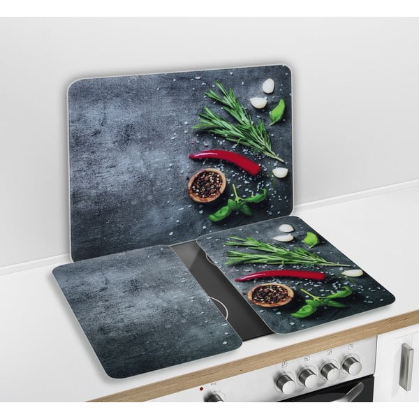 Protecție din sticlă temperată pentru peretele de lângă aragaz 50x56 cm Rosemary - Maximex-image-2