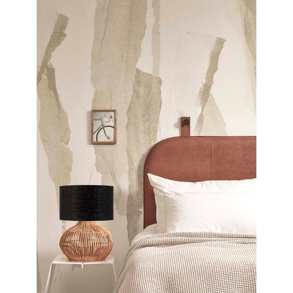 Veioză neagră/în culoare naturală cu abajur textil (înălțime 48 cm) Kalahari – Good&Mojo-image-2