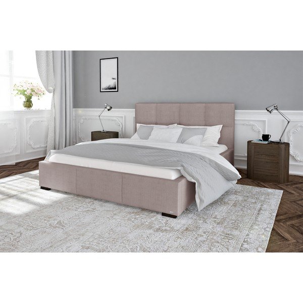 Pat dublu cu somieră și spațiu de depozitare Guy Laroche Home Fascination, 160 x 200 cm, roz deschis-image-1