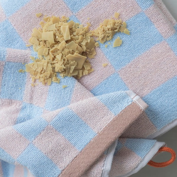 Prosop albastru/roz din bumbac organic 70x133 cm Retro – Mette Ditmer Denmark-image-3