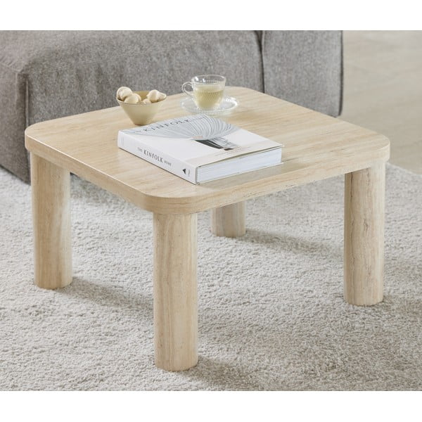 Măsuță de cafea bej cu aspect de marmură 60x60 cm Solano – Actona-image-1