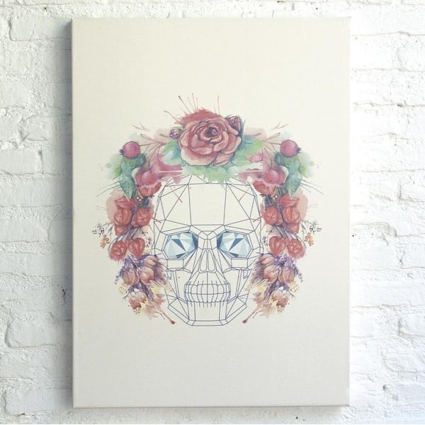 Tablou Really Nice Things Skull Flowers, 50 x 70 cm