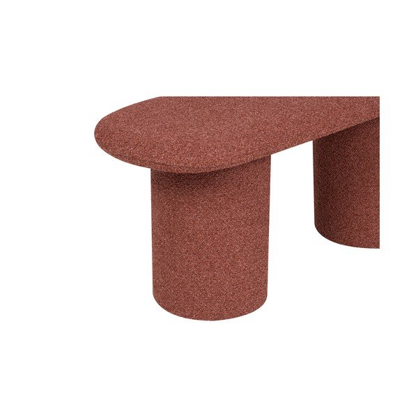 Bancă cărămizie capitonată cu tapițerie din țesătură bouclé Rull – noo.ma-image-2