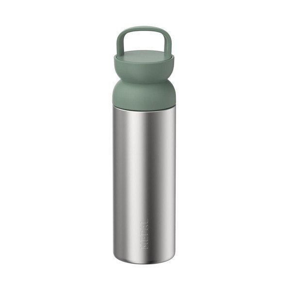 Sticlă termică argintie/verde salvie din oțel inoxidabil 500 ml Ellipse – Mepal