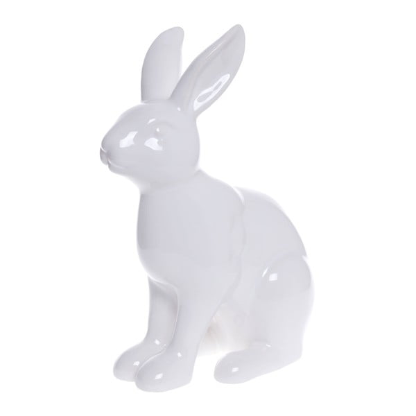 Decorațiune din ceramică Ewax Rabbit Jump, 21 cm, alb