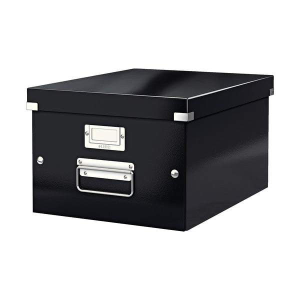 Cutie de depozitare neagră din carton cu capac 28x37x20 cm Click&Store – Leitz