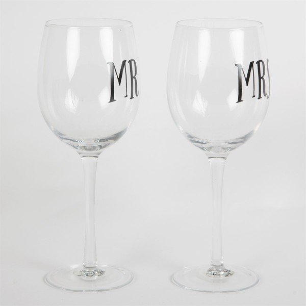 Set 2 pahare pentru vin Sass & Belle Mr and Mrs-image-2