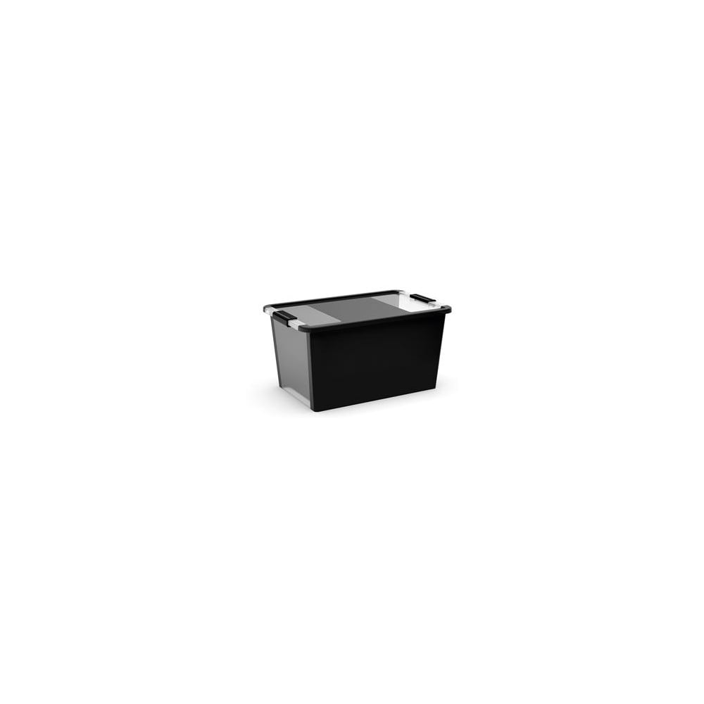 Cutie de depozitare neagră din plastic cu capac 55x35x28 cm Bi-Box L – KIS