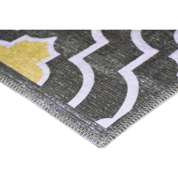 Covor galben/gri lavabil 80x50 cm - Vitaus-image-2